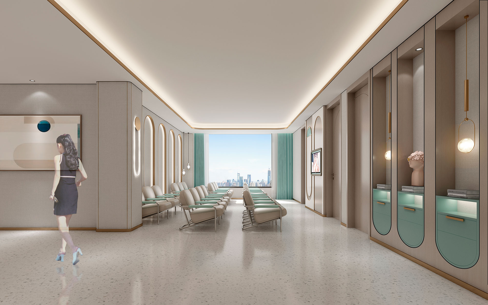 Why is the beauty salon waiting area designed like this?
