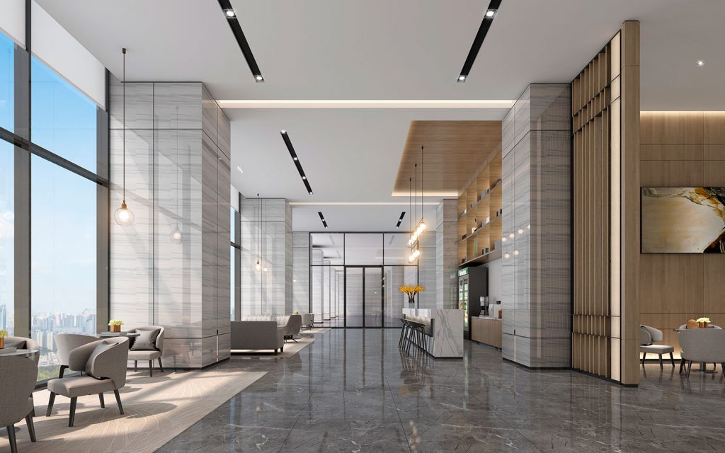 lobby lounge renderings near